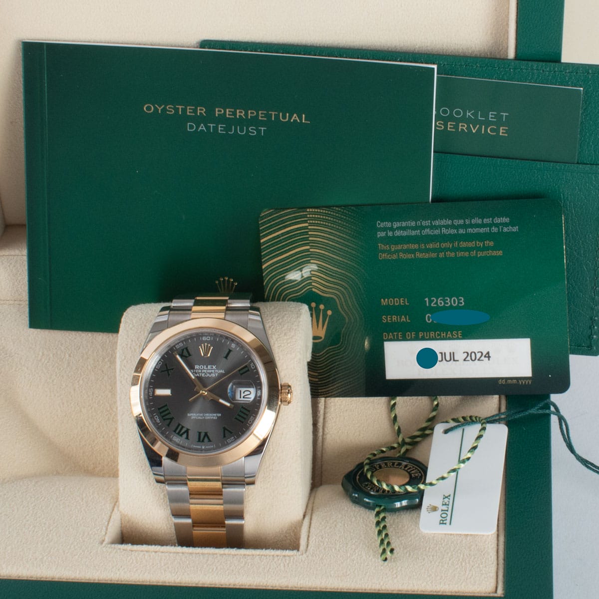 View in Box of Datejust 41 'Wimbledon'