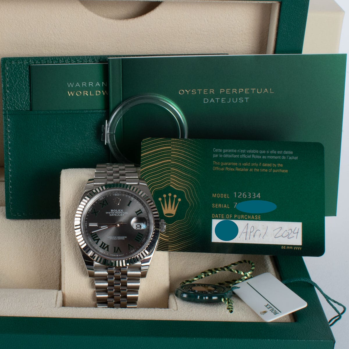 View in Box of Datejust 41 'Wimbledon'