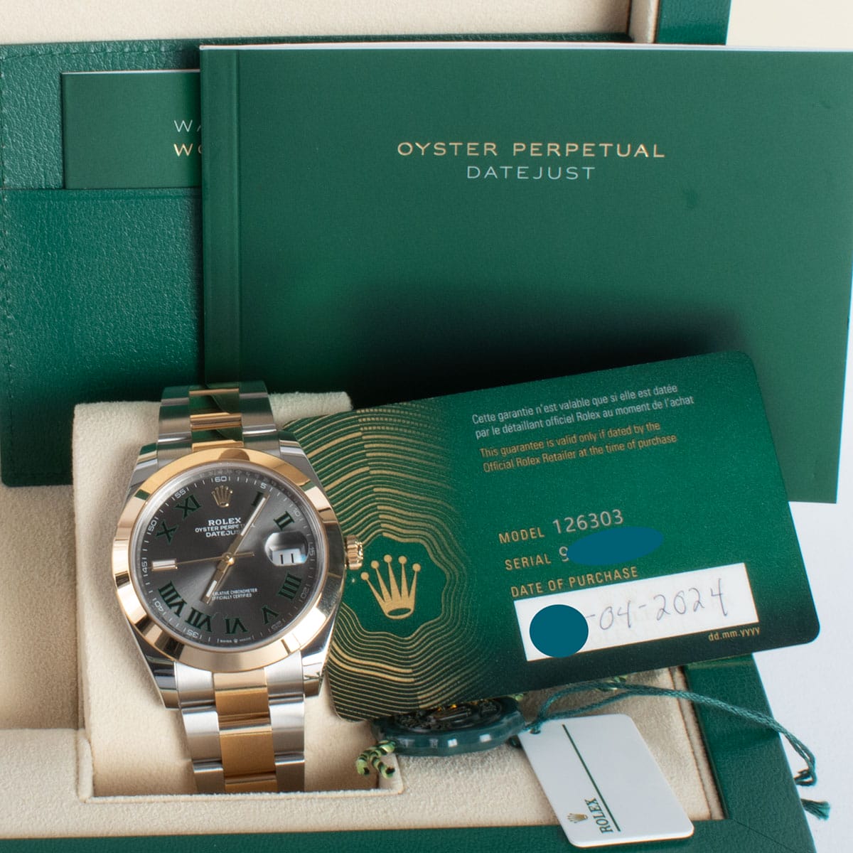 View in Box of Datejust 41 'Wimbledon'