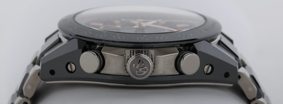 Crown Side Shot of Grand Seiko Black Ceramic Limited Edition