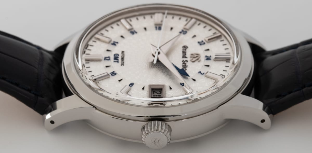 Crown Side Shot of Grand Seiko Elegance Collection SBGM235