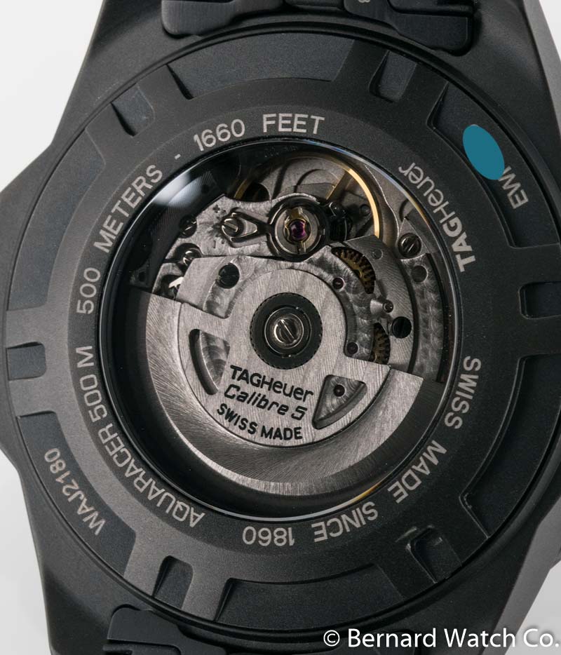 Caseback of Aquaracer Automatic 500M Calibre 5