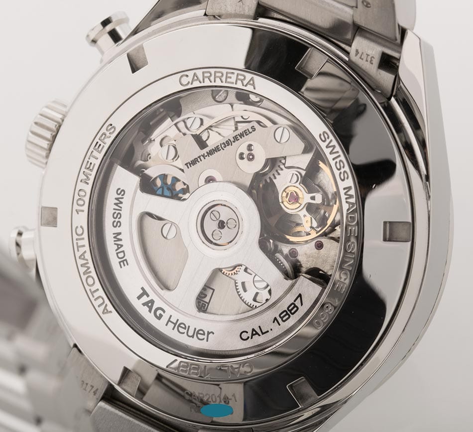 Caseback of Carrera Calibre 1887 Chronograph