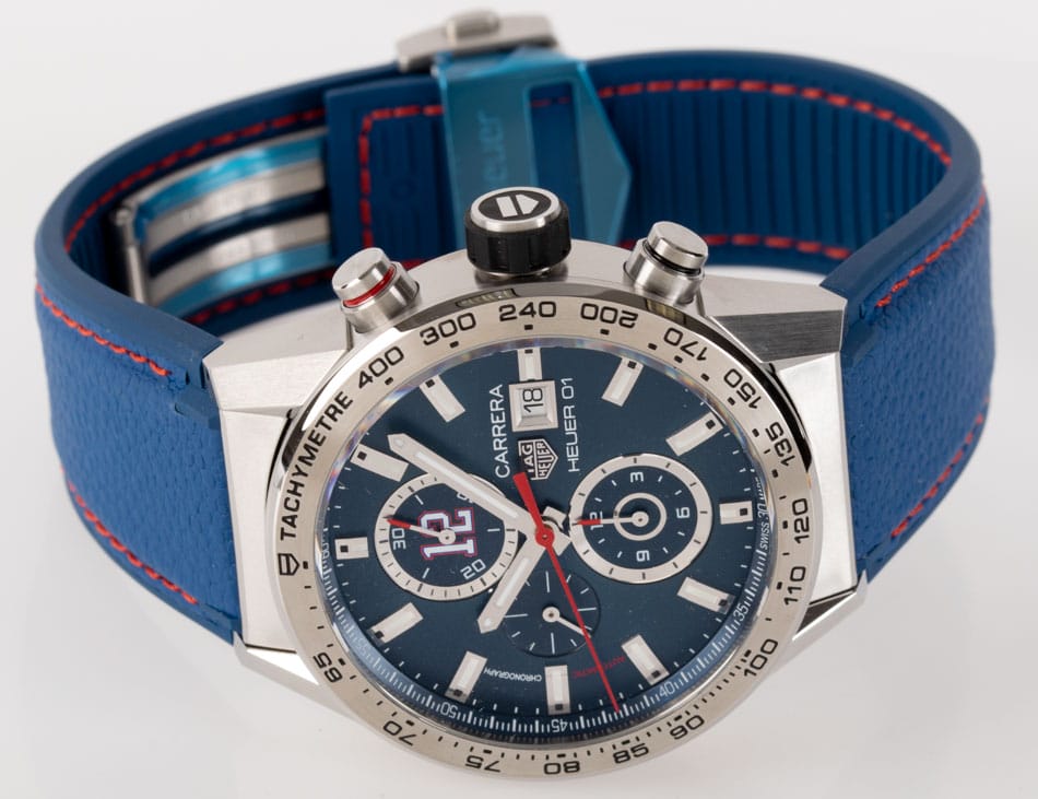 Front View of Carrera 01 Chronograph Tom Brady Limited Edition
