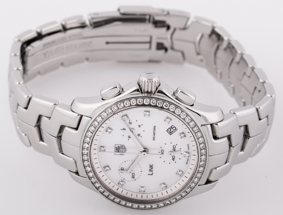 Front View of Ladies Link Chronograph