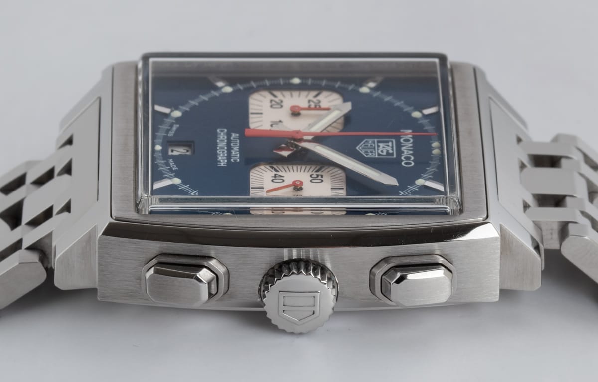 Crown Side Shot of Monaco 'Steve McQueen' Chronograph