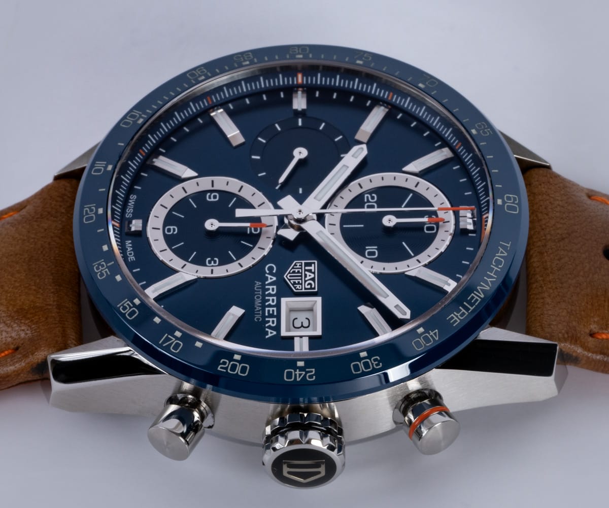 Crown Side Shot of Carrera Chronograph