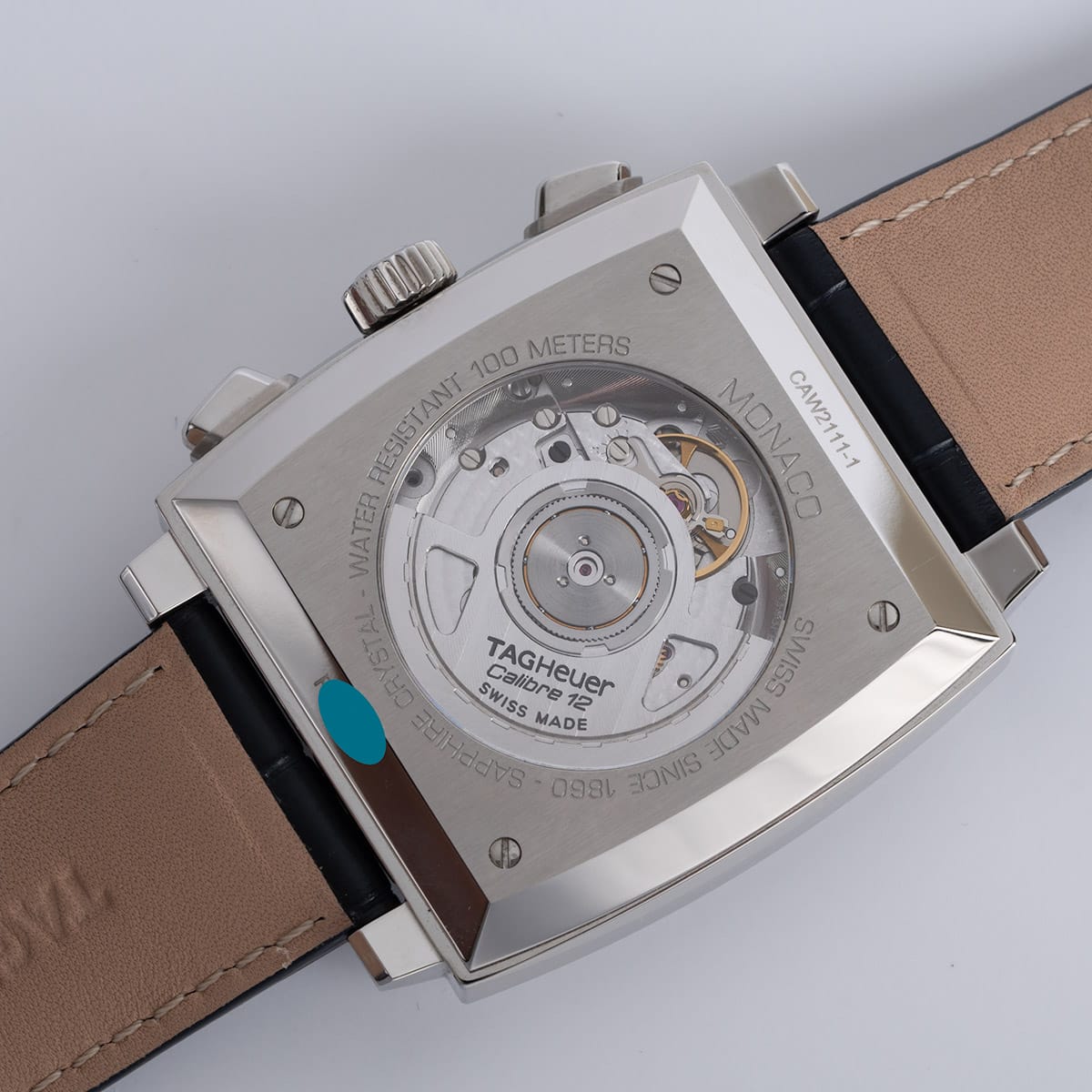 Caseback of Monaco Chronograph