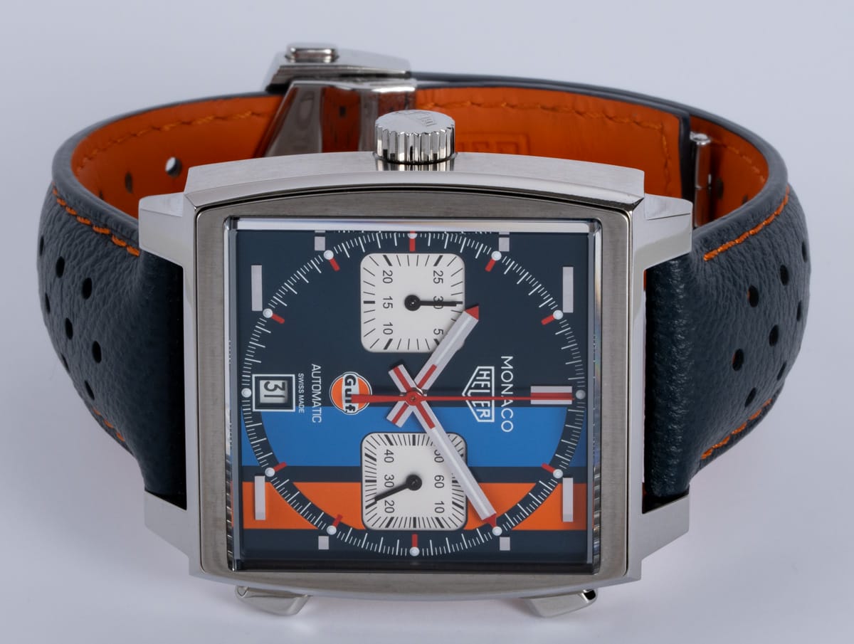 Front View of Monaco Calibre 11 Gulf 50th Anniversary