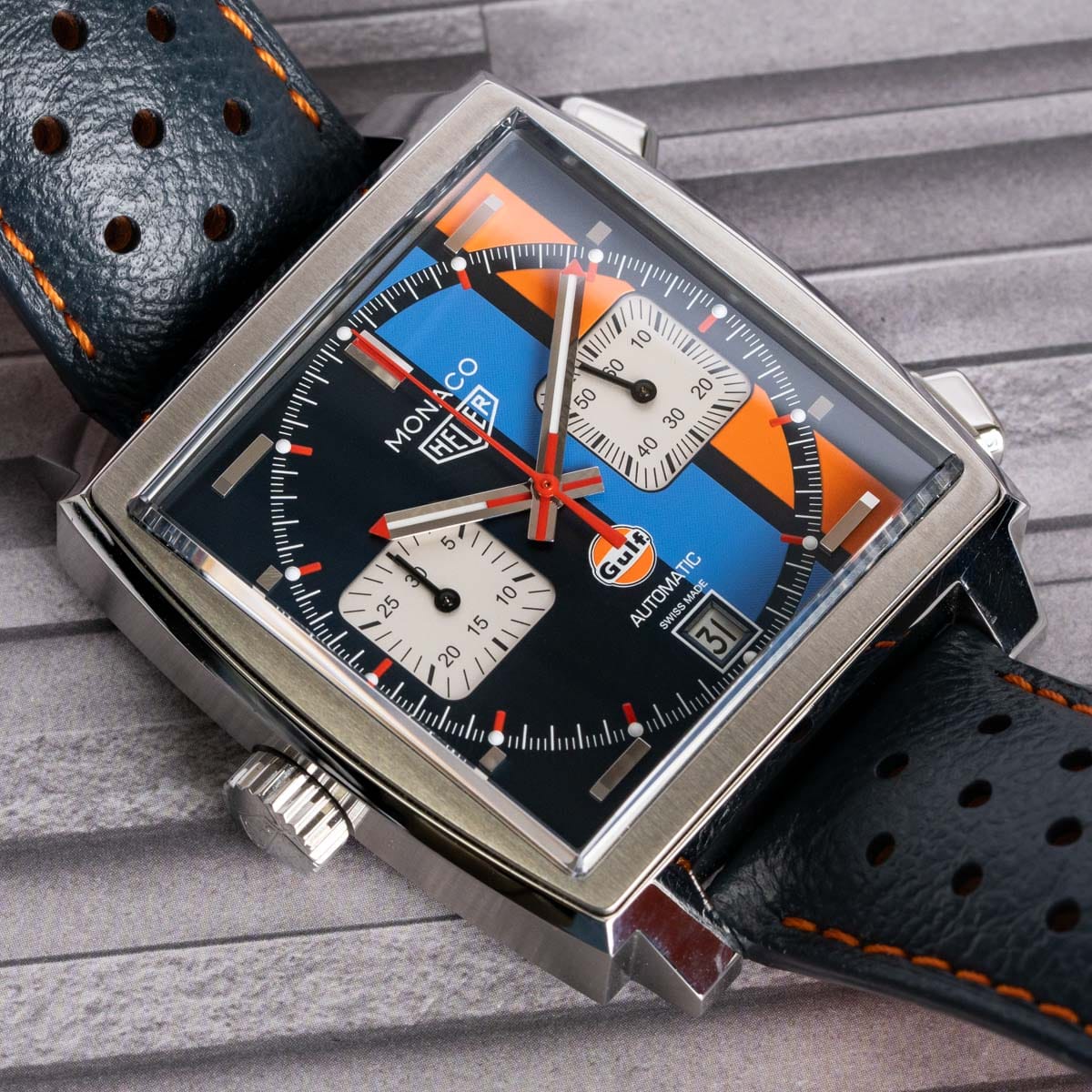 Stylied photo of  of Monaco Calibre 11 Gulf 50th Anniversary