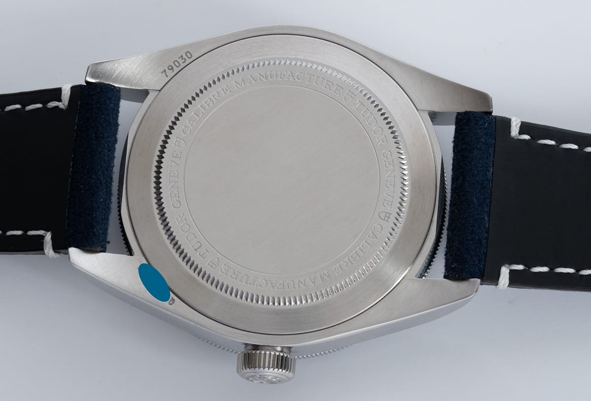 Caseback of Black Bay Fifty-Eight Blue