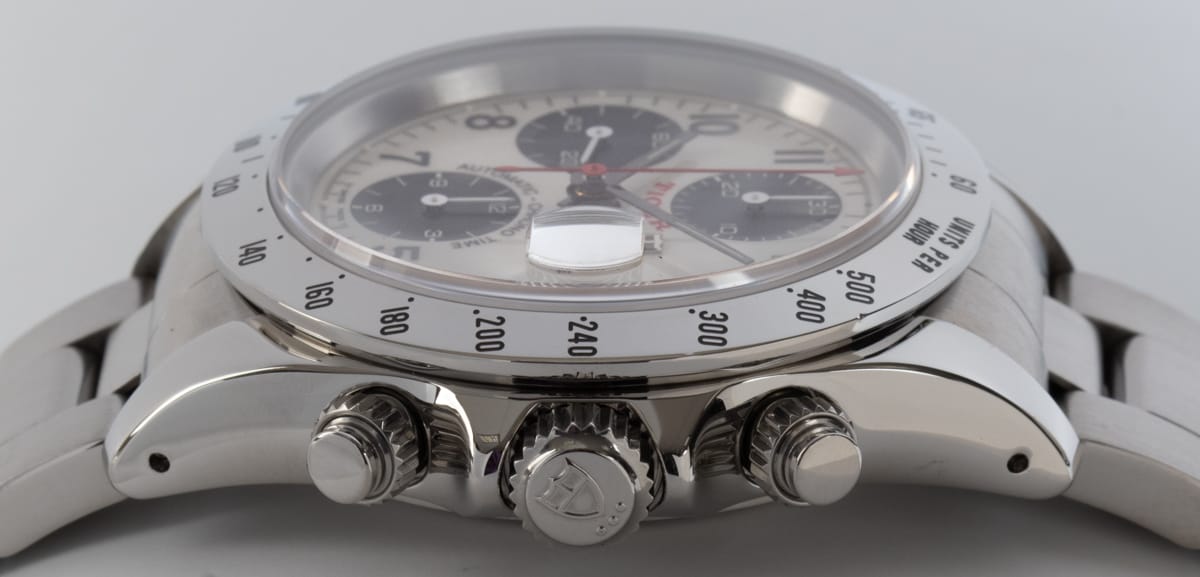 Crown Side Shot of 'Tiger' Prince Date Chronograph