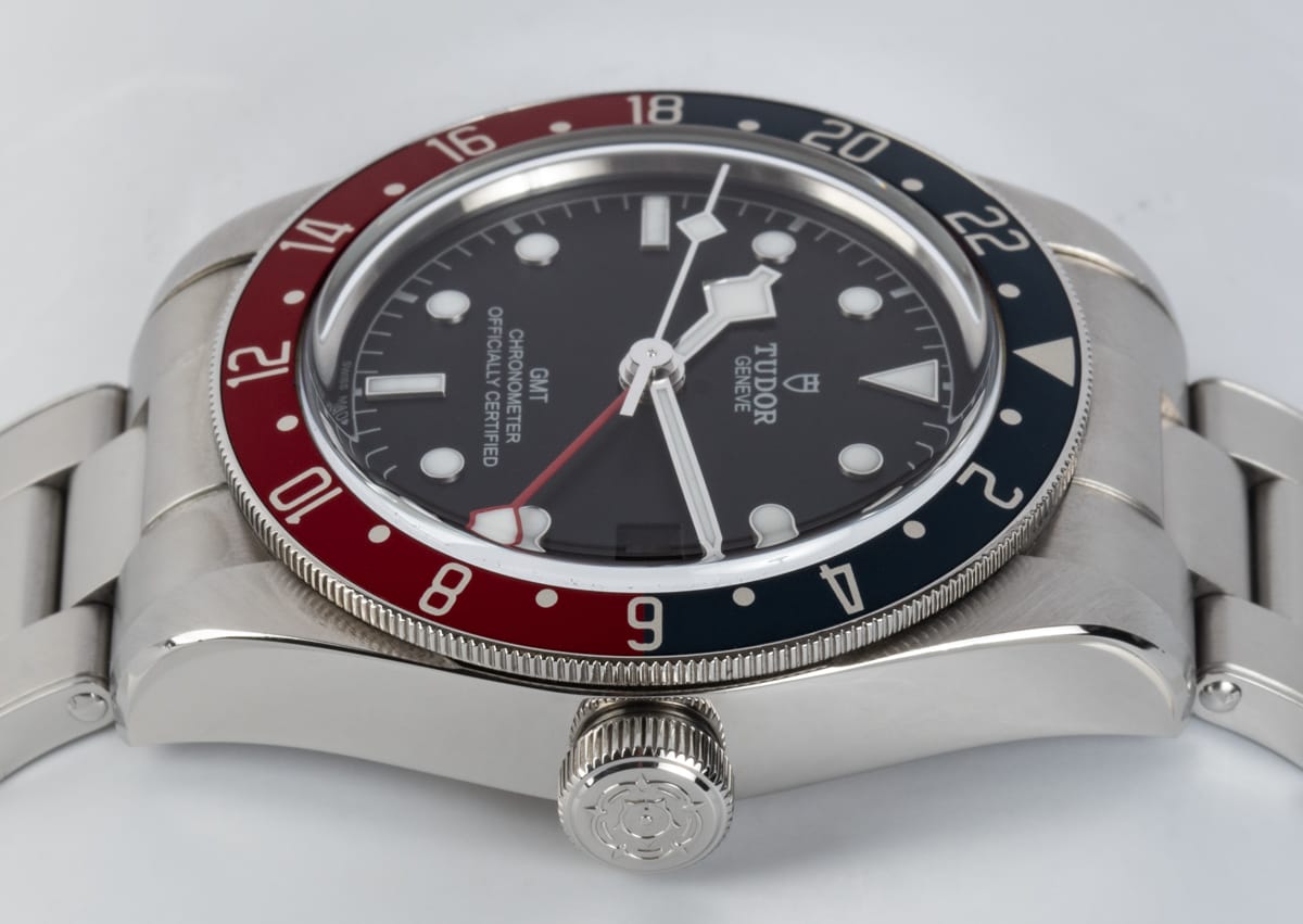 Crown Side Shot of Black Bay GMT 'Pepsi'