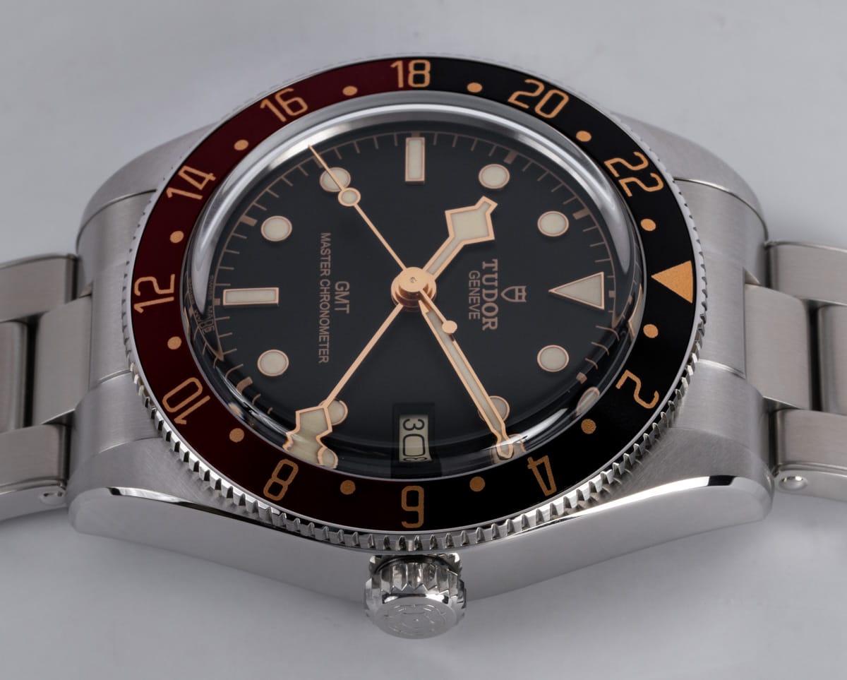 Crown Side Shot of Black Bay 58 GMT