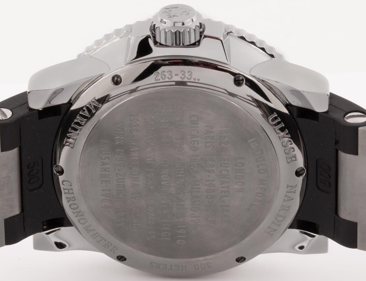 Caseback of Maxi Marine Diver Chronometer