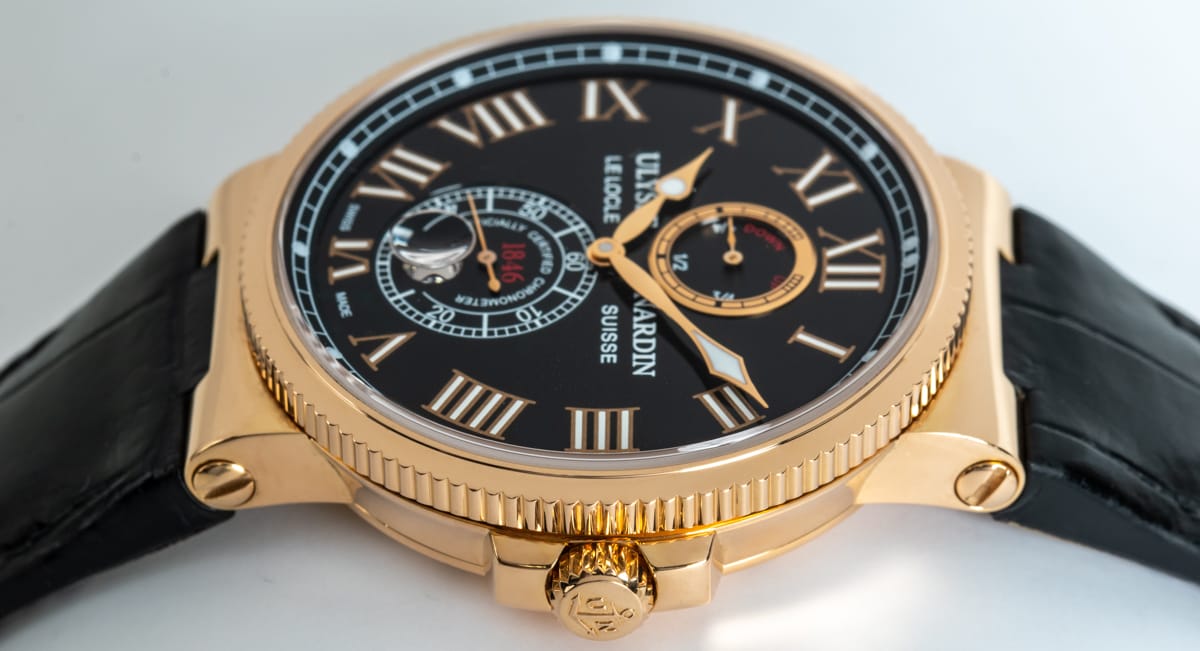 Crown Side Shot of Maxi Marine Chronometer