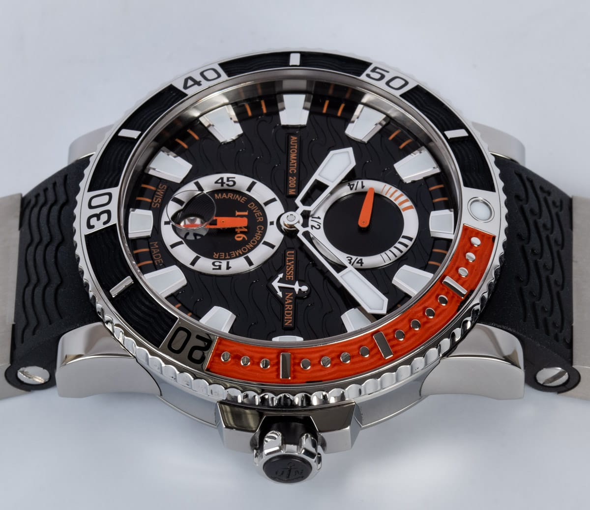 Crown Side Shot of Maxi Marine Diver Titanium