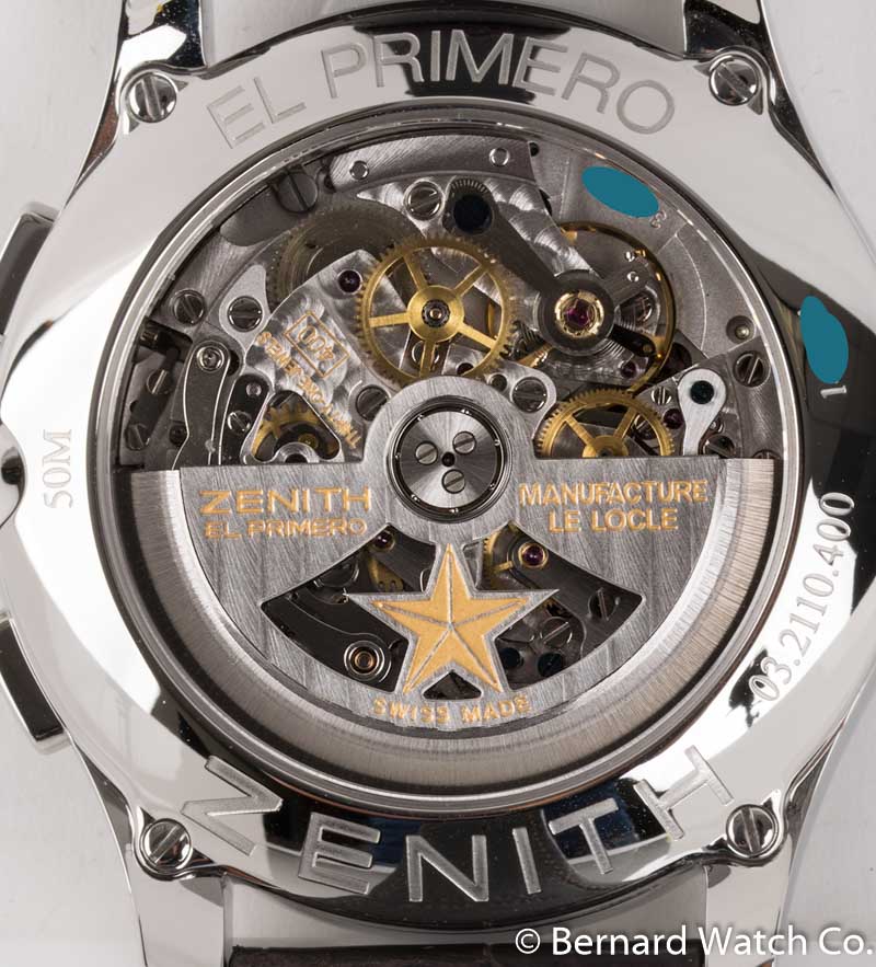 Caseback of El Primero Captain Chronograph