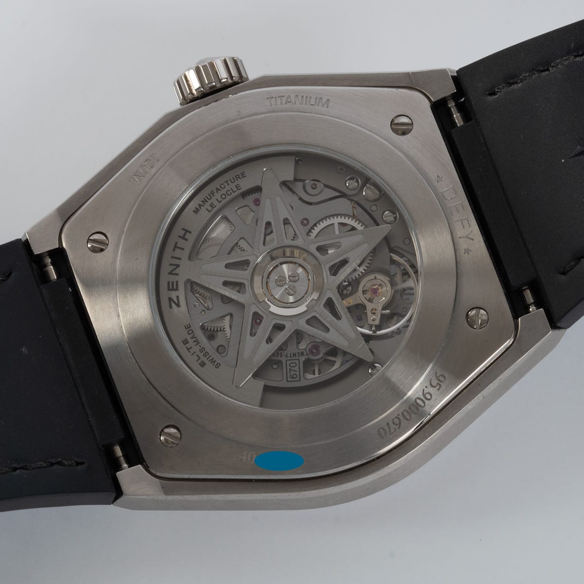 Caseback of Defy Classic Skeleton Blue