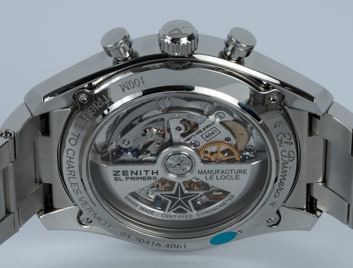 Caseback of Chronomaster El Primero Tribute to Charles Vermot