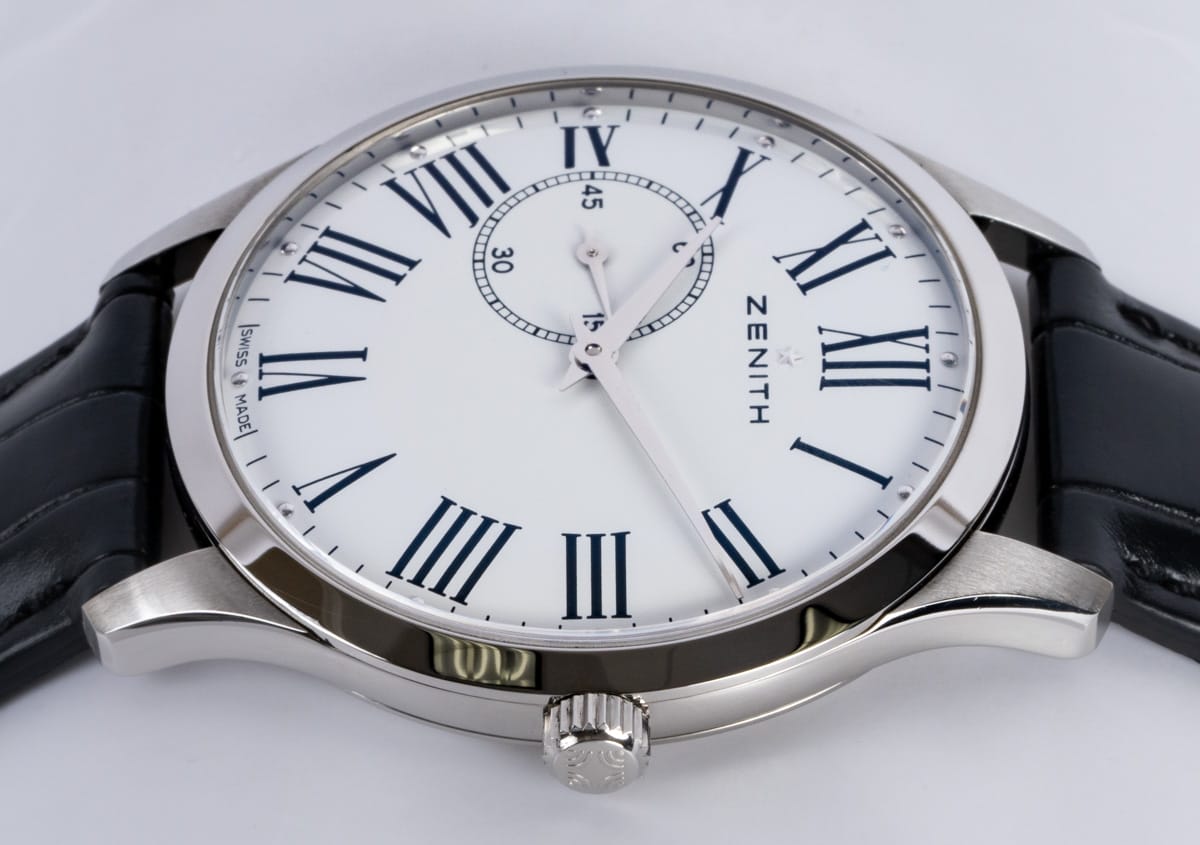 Crown Side Shot of Heritage Ultra Thin Small Seconds