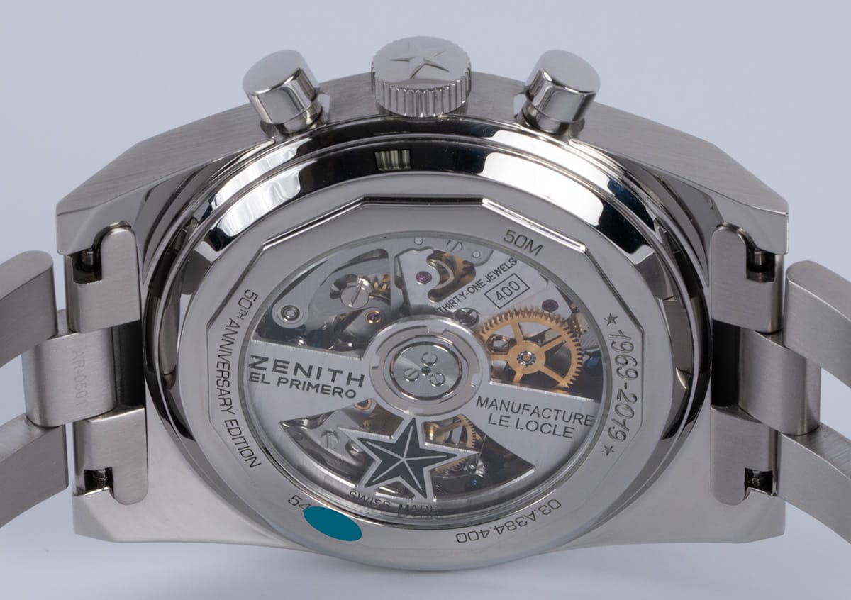 Caseback of Chronomaster El Primero A384 Revival